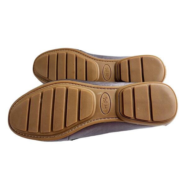 NEW Coach Silver Leather Turn-Lock Moccasins Sz 9 | Driving Loafers Flats Luxury - Picture 7 of 8